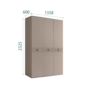 Шкаф 3-х дверный Римини СОЛО (Мокка/Серебро) РМШ2/3(s)