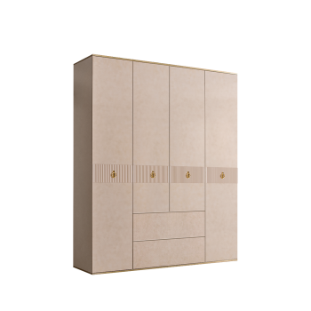 Шкаф 4-х дверный с ящиками Римини СОЛО (Латте/Золото) РМШ2/41(s)