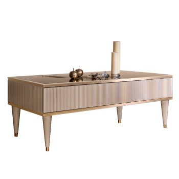 Журнальный столик с ящиком Римини СОЛО (Латте/Золото) РМСТ-2(s)