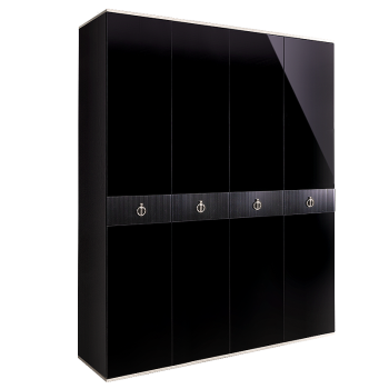 Шкаф 4-х дверный Римини СОЛО (Черный/Серебро) РМШ2/4(s)