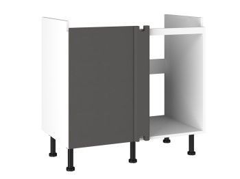 Стол под мойку угловой СМУ-100, Виста (900*534*870) Экокожа Серый, 26703