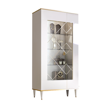 Витрина 2-ств. Римини (Белый/Золото) (Левая) РМВ2-2С