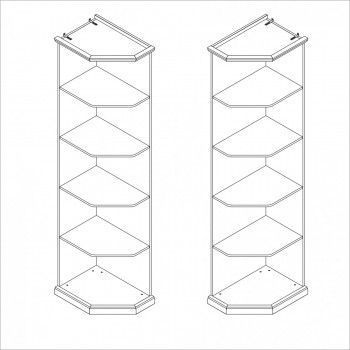 Мишель стеллаж для шкафа правый белый матовый
