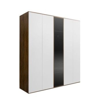 Шкаф 5-ти дв. Bogemia Woodline Air (Белый/Золото) БМШ2/5(1)