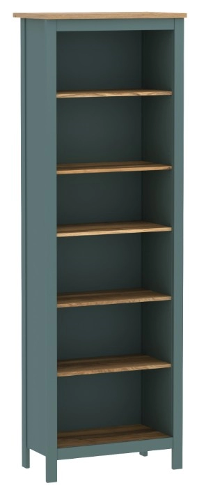 Стеллаж Сага, 70х42х215 см, темно-бирюзовый/ясень