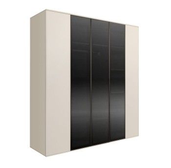 Шкаф 5-ти дв. Bogemia Air (Слоновая кость/Черный) БМШ2/5(3)