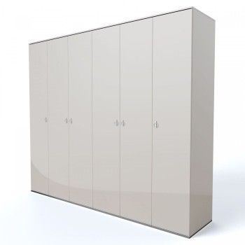 Шкаф 6-ти дверный Римини (Слоновая кость/Серебро) РМШ2/6