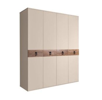 Шкаф 4-х дв. Bogemia Wood Fa (Ваниль/Черный) БМШ2/4(Wo)
