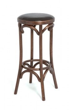 Табурет барный 750 Венский мягкий (темный тон, экокожа коричневая)