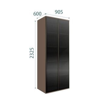 Шкаф 2-х дверный Bogemia Air (Мокка/Черный) БМШ2/2(2)