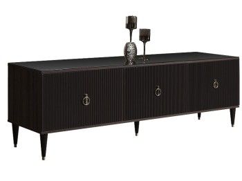 Тумба под телевизор (3 двери) Римини СОЛО (Орех империя/Серебро) РМТ-2(s)