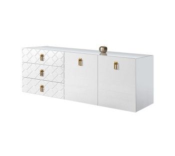 Комод 1.6м Bogemia Fly Farfalle (Белый) (Lakobel/Золото) БМКМ-4