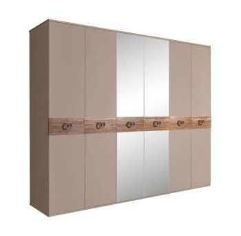 Шкаф 6-ти дв. с зеркалами Bogemia Wood Fi (Мокка/Хром) БМШ1/6(Wo)