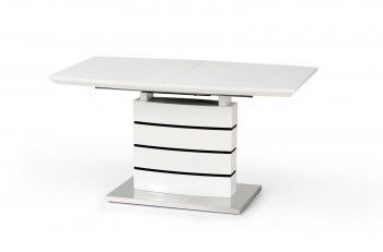 Стол обеденный Halmar NORD, раскладной (бело-черный)