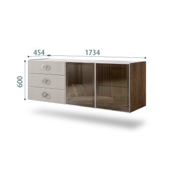 Комод 1.6м Bogemia Woodline Fly Fi (Шелк) (Novabuk/Хром) БМКМ-4[5]