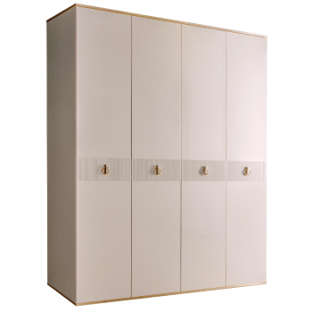 Шкаф 4-х дверный Римини СОЛО (Слоновая кость/Золото) РМШ2/4(s)