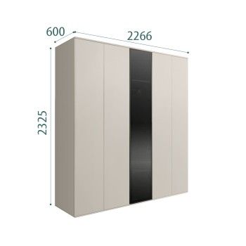 Шкаф 5-ти дв. Bogemia Air (Шелк/Черный) БМШ2/5(1)