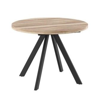 Стол круглый раздвижной TRIO-100 (Дуб велингтон/Черный) 100(135)