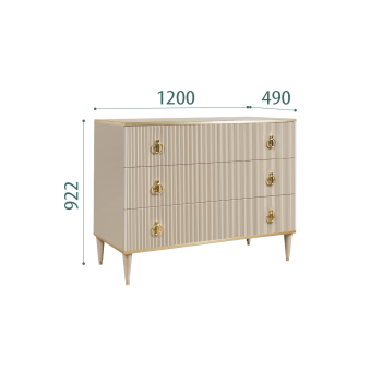 Комод Римини СОЛО (Ваниль/Золото) РМКМ-1(s)