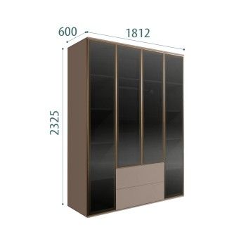 Шкаф 4-х дв. с ящиками Bogemia Air (Мокка/Золото) БМШ2/42(4)