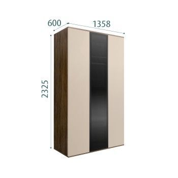 Шкаф 3-х дверный Bogemia Woodline Air (Ваниль/Черный) БМШ2/3(1)