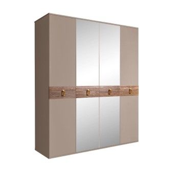 Шкаф 4-х дв. с зеркалами Bogemia Wood Fa (Мокка/Золото) БМШ1/4(Wo)