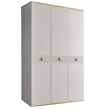 Шкаф 3-х дверный Римини СОЛО (Белый/Золото) РМШ2/3(s)