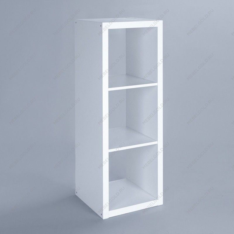 КАЛЛАКС / ФОРА Стеллаж ИКЕА / IKEA 3, с тремя открытыми ячейками, тамбурат, цвет белый | изображение 1
