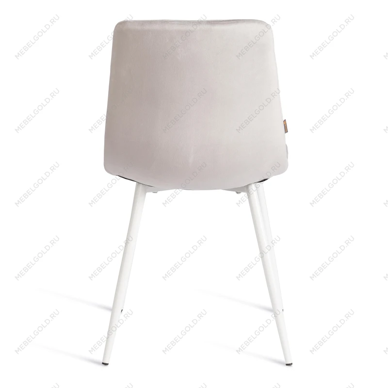 Стул CHILLY (mod. JSC-220), Велюр/металл, 44,5х52,5х88 см, Light grey (светло-серый) HLR14 / белый | изображение 3