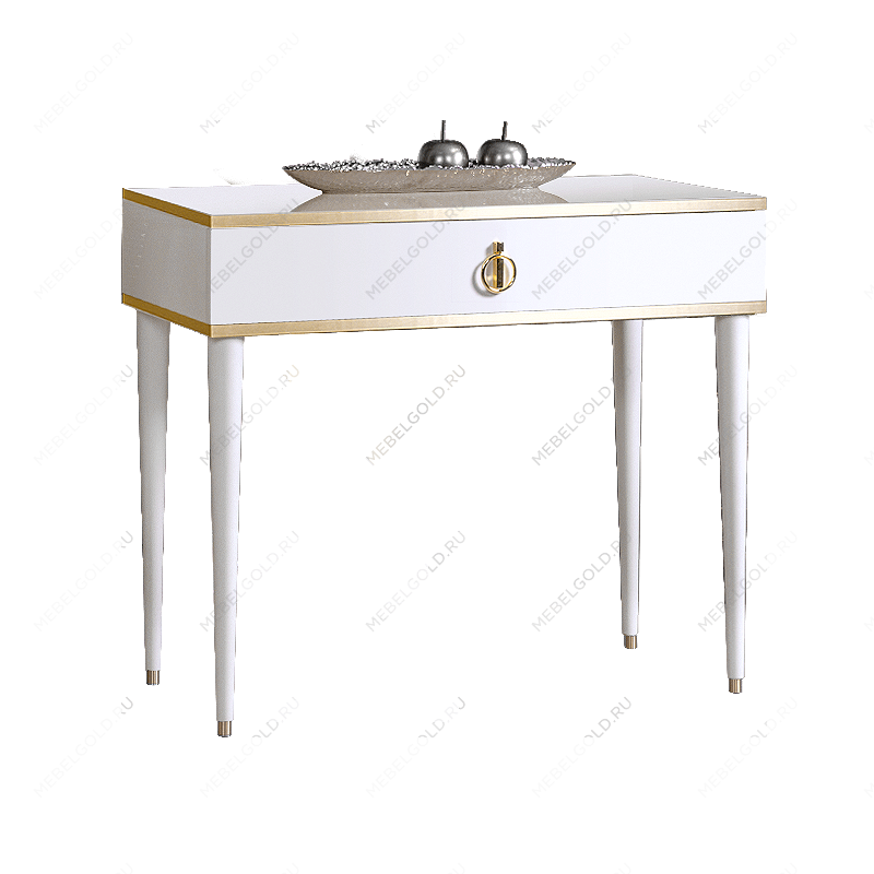 Стол туалетный узкий Римини (Белый/Золото) РМСТ-1[9]