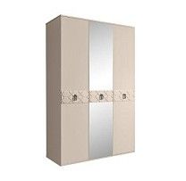 Шкаф 3-х дверный с зеркалом Bogemia Farfalle (Ваниль/Хром) БМШ1/3(Fa)