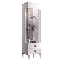 Витрина 1-ств. Римини СОЛО (Белый/Серебро) (Правая) РМВ1-1С(s)