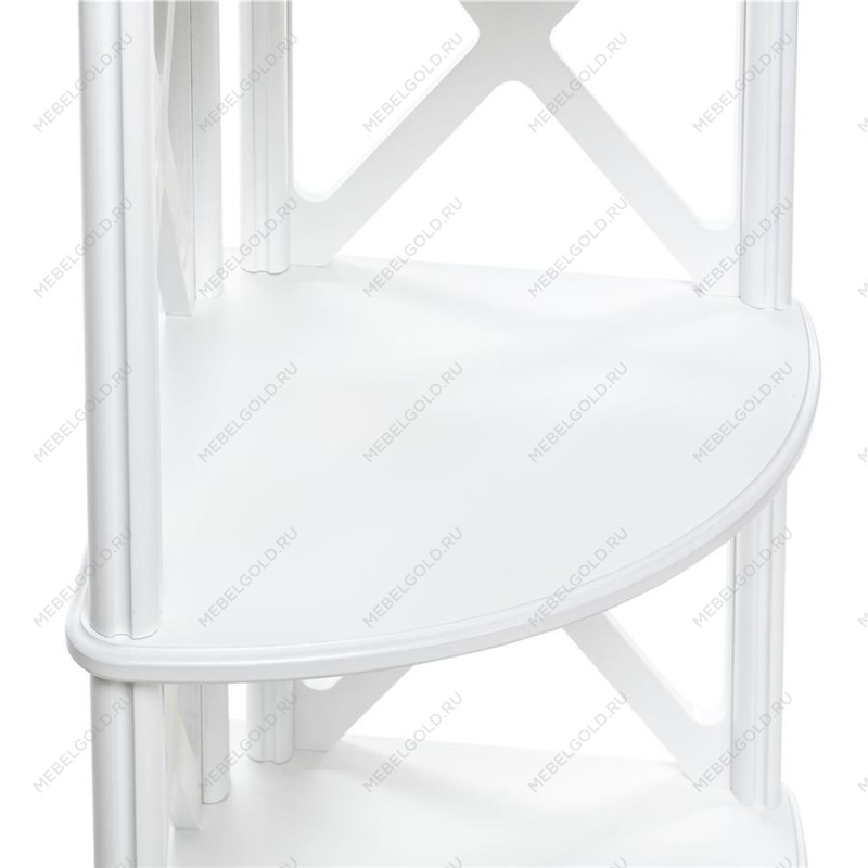 Этажерка-стеллаж угловая Джульетта-4 (молочный дуб) | изображение 1