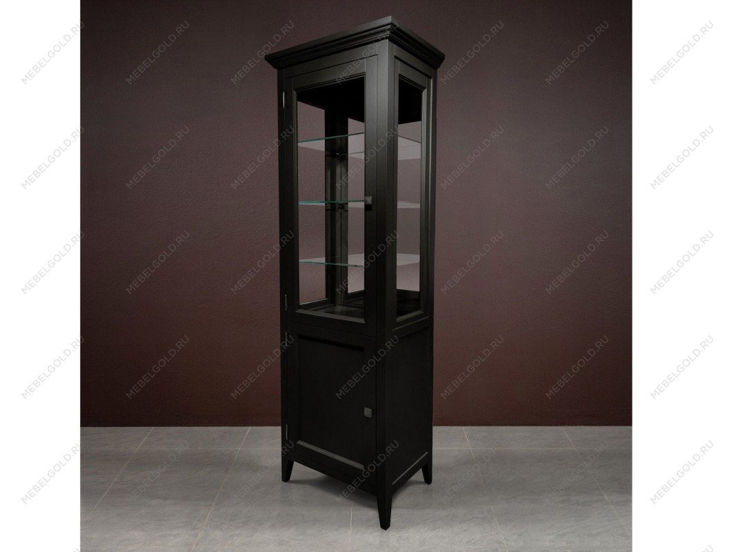 Витрина 1 дверная левая с зеркалом Manhattan (Черный) | изображение 3