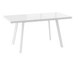 Стол БОРГ-120(160)х80 раздвижной со стеклом, Белый/Белый | изображение 1