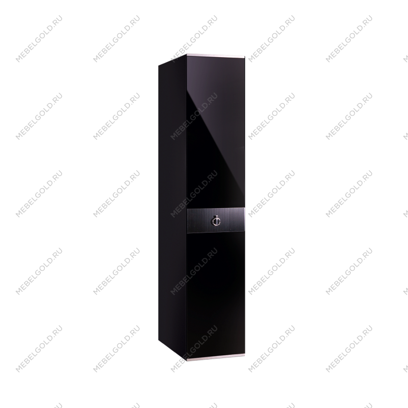 Шкаф 1-но дверный Римини СОЛО (Черный/Серебро) РМШ2/1(s)
