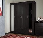 БРИМНЭС / СИРИУС Шкаф ИКЕА / IKEA комбинированный 4 двери и 1 ящик Дуб Венге (с 2 зеркалами) | изображение 4