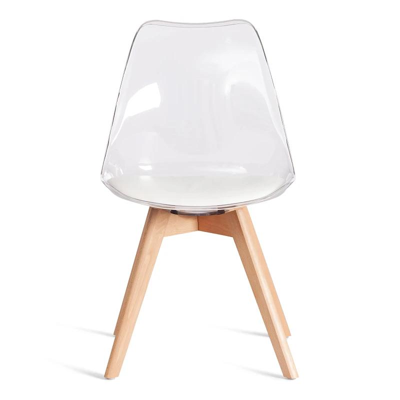 Стул TULIP (mod. 73-1), дерево/пластик/экокожа, 47,5x55x80 см, Прозрачный (Transparent) | изображение 4