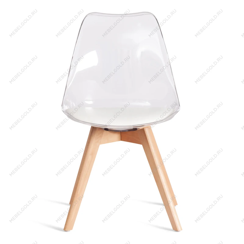 Стул TULIP (mod. 73-1), дерево/пластик/экокожа, 47,5x55x80 см, Прозрачный (Transparent) | изображение 4