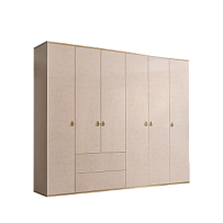 Шкаф 6-ти дверный с ящиками Римини (Латте/Золото) РМШ2/61