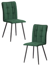 Стул обеденный Bari (2 шт. в упаковке), LT, велюр, Deep Forest (изумруд), 41х55х89 см