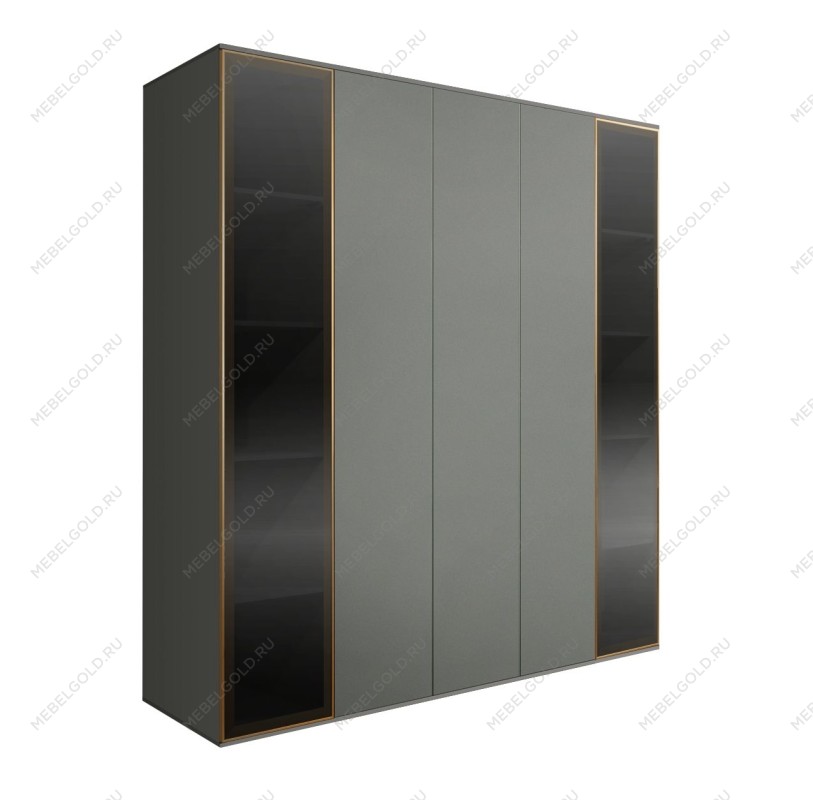 Шкаф 5-ти дв. Bogemia Air (Серый/Золото) БМШ2/5(2)