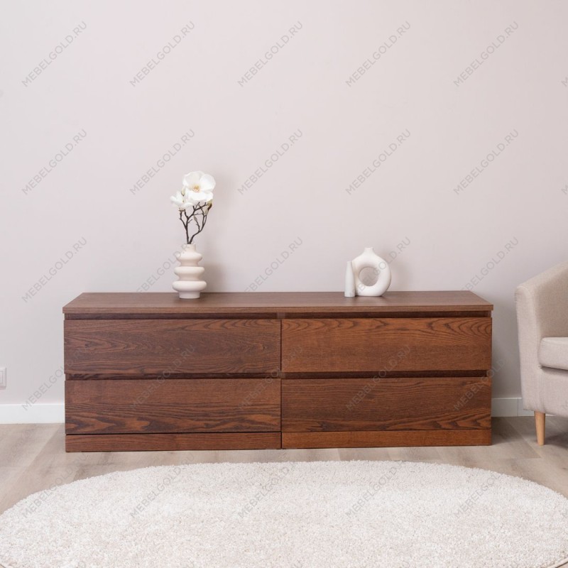 Варма Прайм 4Д комод 160x55x48 шпон ясень, коричневый | изображение 3