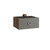 Тумба прикроватная Bogemia Woodline Fly Fi (Серый) (Lakobel/Хром) БМТП-1