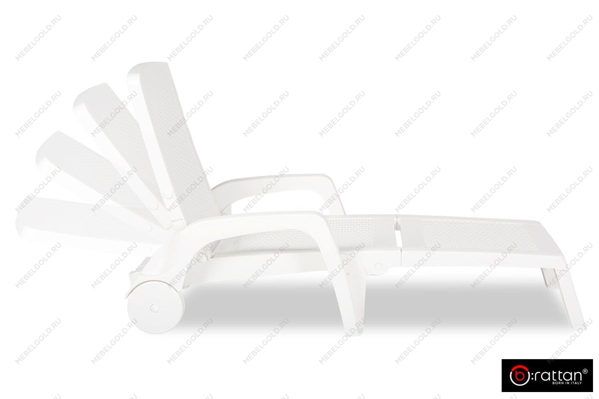 Шезлонг B:rattan MIAMI складной, белый | изображение 9