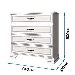 Комод Тиффани 4S вудлайн кремовый | изображение 2