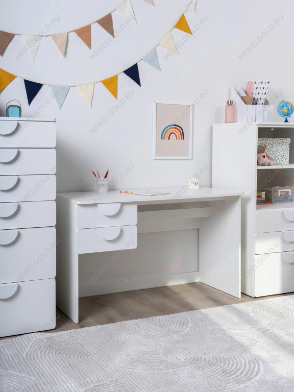 Стол письменный детский Пикси 120х75х57, белый (робкий подснежник) | изображение 8