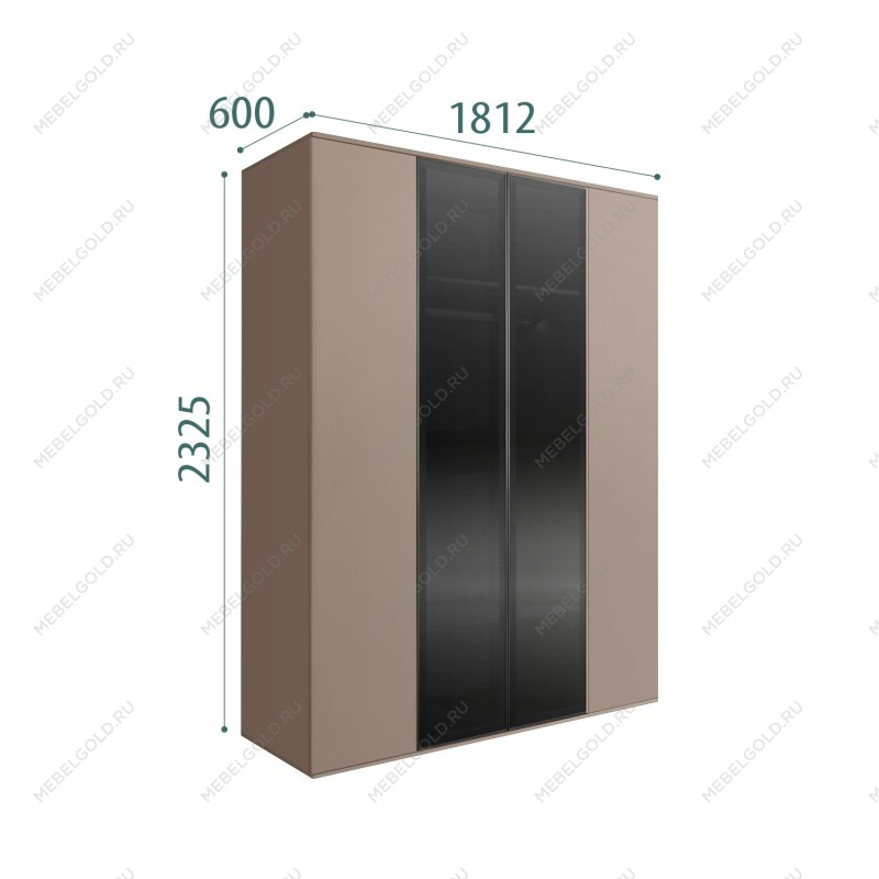 Шкаф 4-х дв. Bogemia Air (Мокка/Черный) БМШ2/4(2)