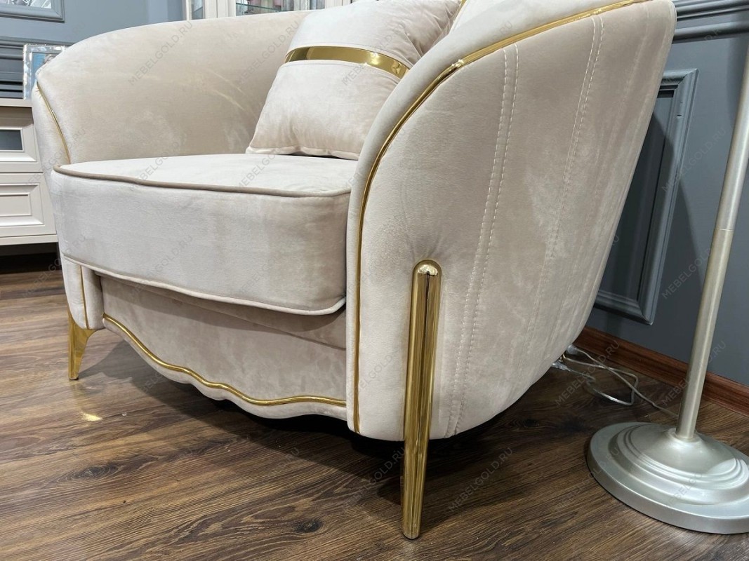 Кресло Лара бежевый золото | изображение 4