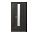 БРИМНЭС / СИРИУС Шкаф трёхдверный ИКЕА / IKEA с одним выдвижным ящиком и зеркалом, Дуб Венге | изображение 1